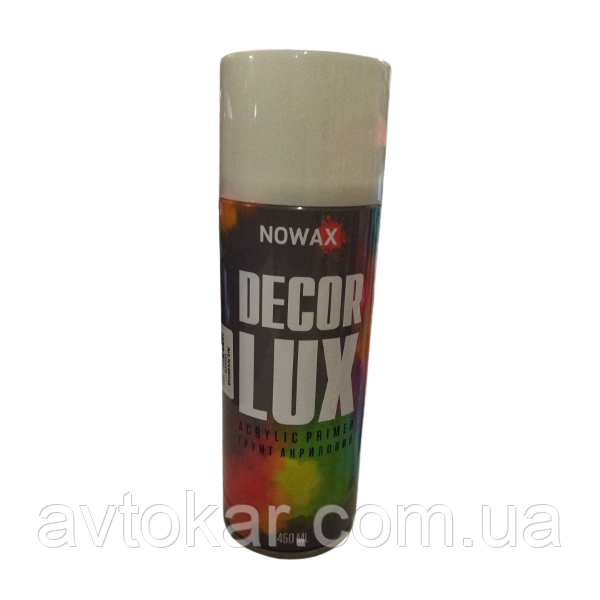 Акриловий ґрунт NOWAX Decor Lux (9010) ґрунтовка для авто 450 мл Білий (NX48048) AVK