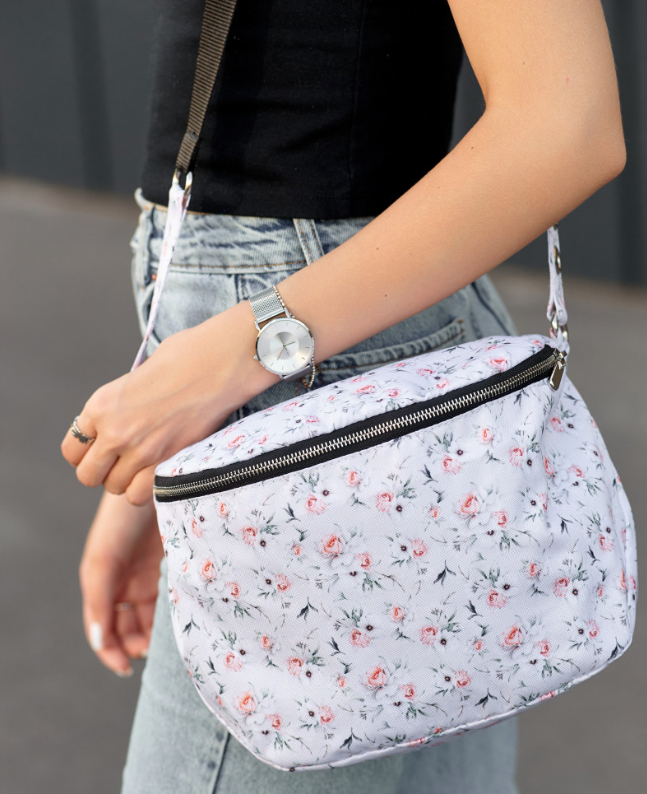 Жіноча сумка Білий квітковий, сумка для дівчат, модна сумка на плече KASP