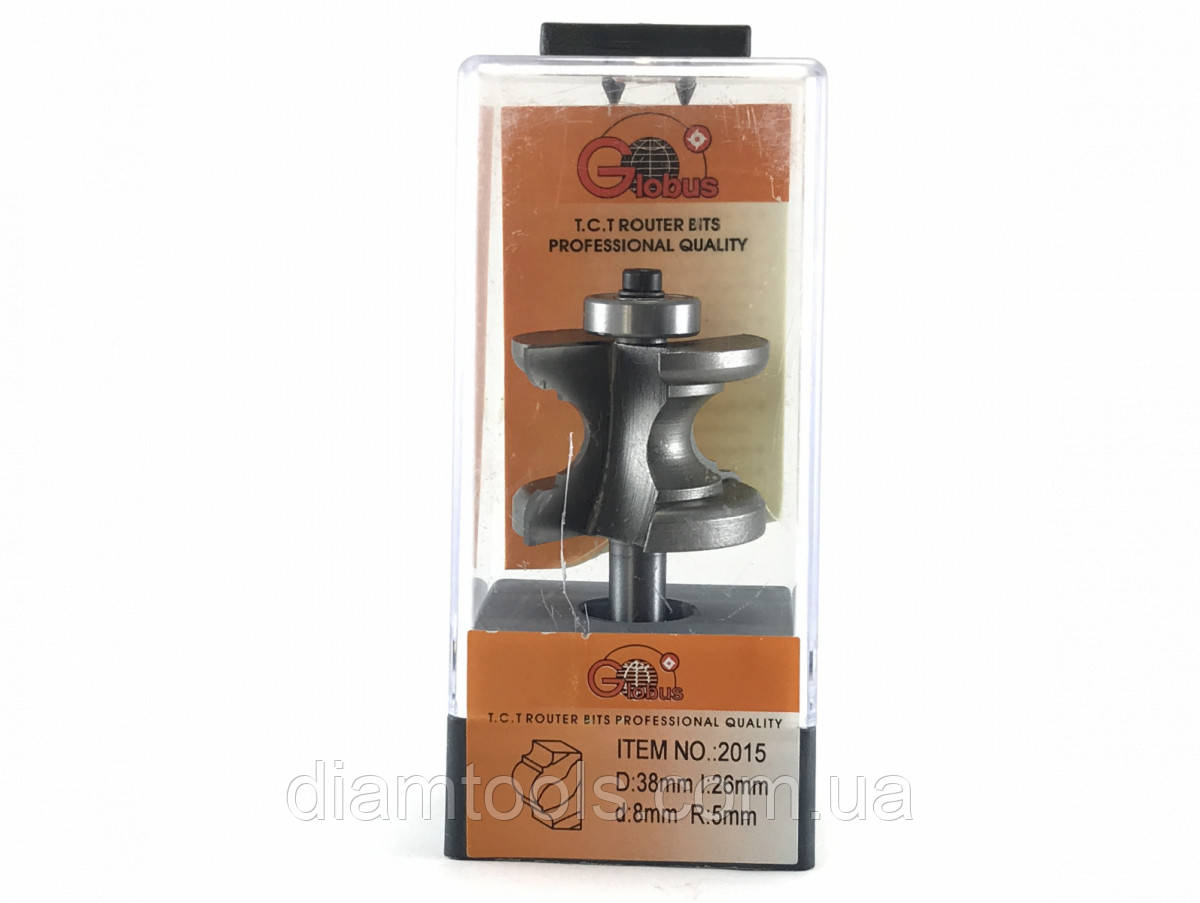 Фреза кромкова фігурна Глобус 2015 D38 d8 L61 h26 R5