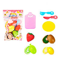 Іграшкові фрукти на липучці, набір продуктів іграшкових, продукти на липучках з аксесуарами (DR927)