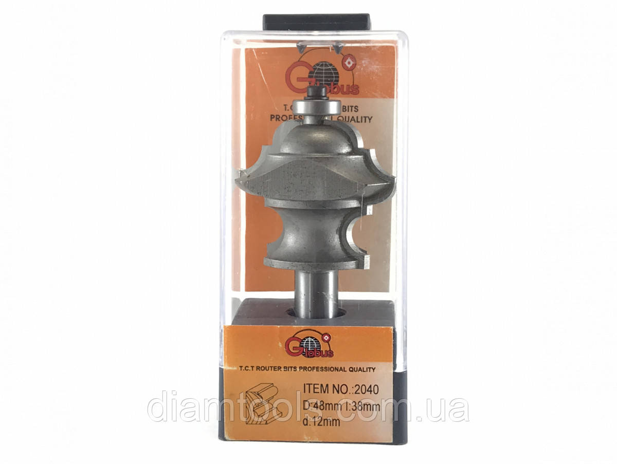 Фреза кромкова фігурна мультипрофільна Глобус 2040 D47.6 d12 L60.4 h25.4, фото 1