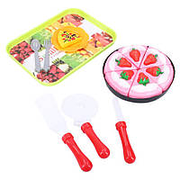 Набір іграшкових продуктів на липучці, продукти іграшкові, торт на липучках із посудом (DN552-1)