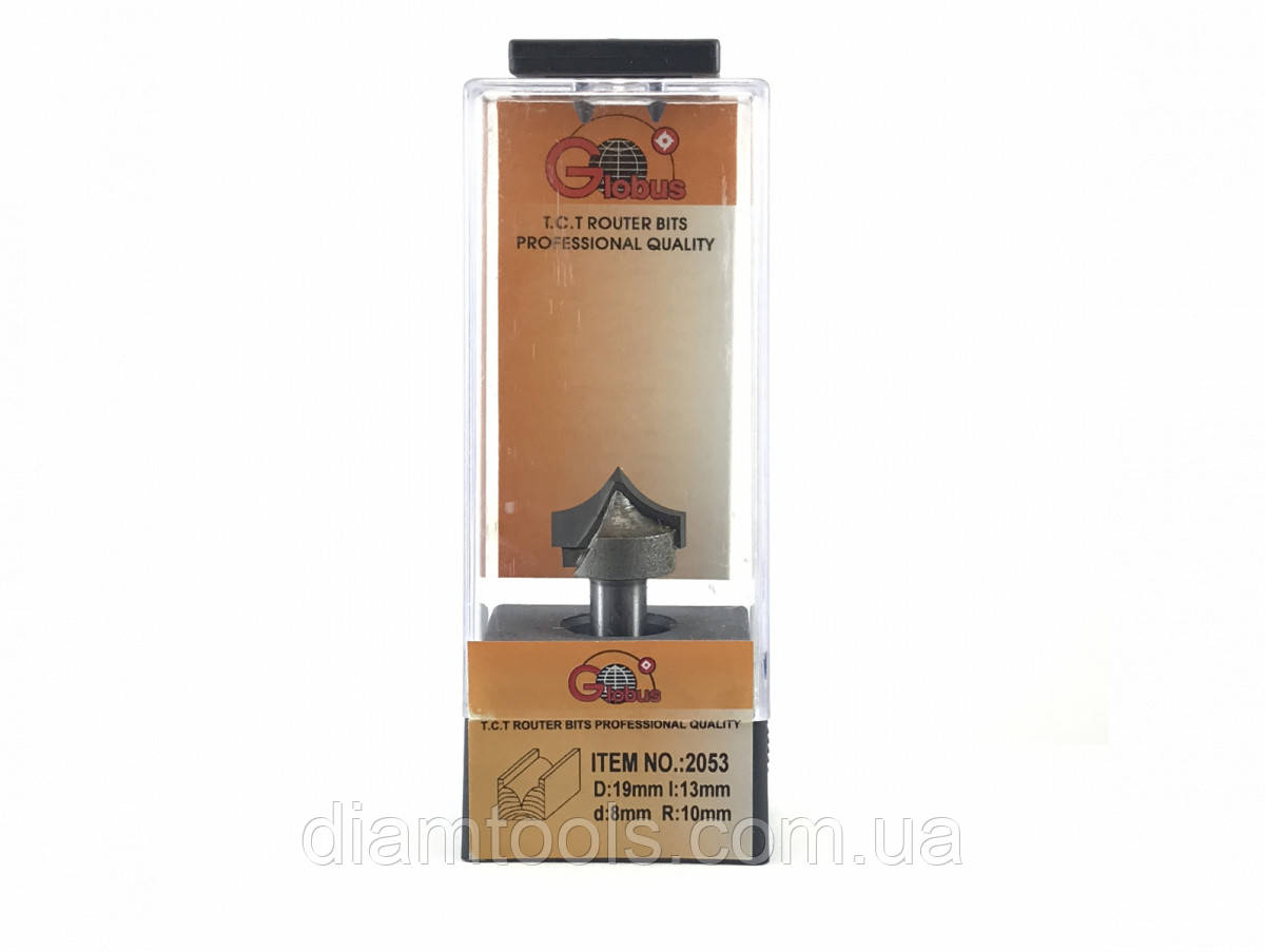 Фреза пазова фасонна Глобус 2053 D19 d8 L48 h13 R10, фото 1