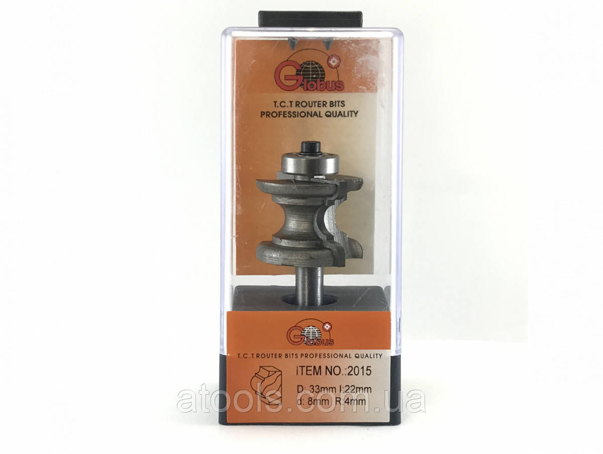 Фреза кромкова фігурна Глобус 2015 D33 d8 L57 h22 R4