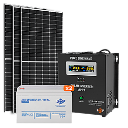 Сонячна електростанція (СЕС) 1.5kW АКБ 2.4kWh (мультигель) 100 Ah Стандарт