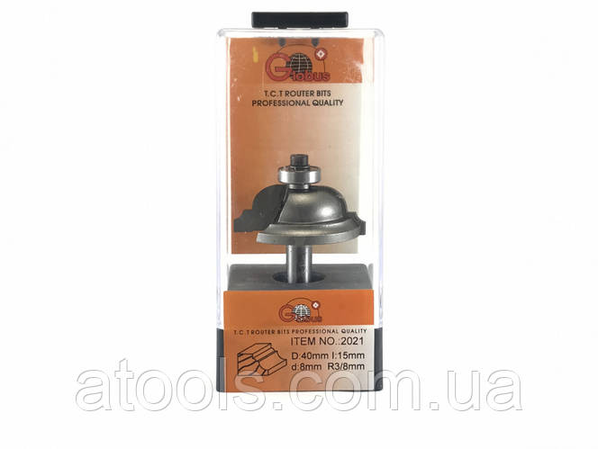 Фреза кромочная фигурная полустержневая Глобус 2021 D40 d8 L50 h15 R3/8 ...