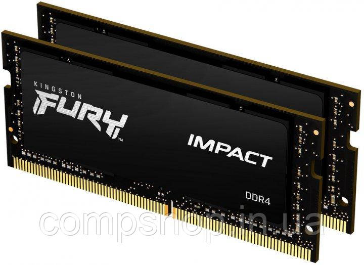 Пам'ять SoDDR4 32GB  3200MHz PC3-25600  (Kit of 2x16GB)  KingSton FURY Impact (код 125818)