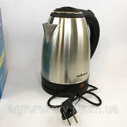 Тихий електричний чайник Sea Breeze SB-012 1.8 л | Чайник дисковий VN-307 Чайник електро, фото 2