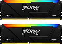 Пам'ять DDR4  16GB  3200MHz PC4-25600  (Kit of 2x8GB)  Kingston FURY Beast RGB (код 137732)