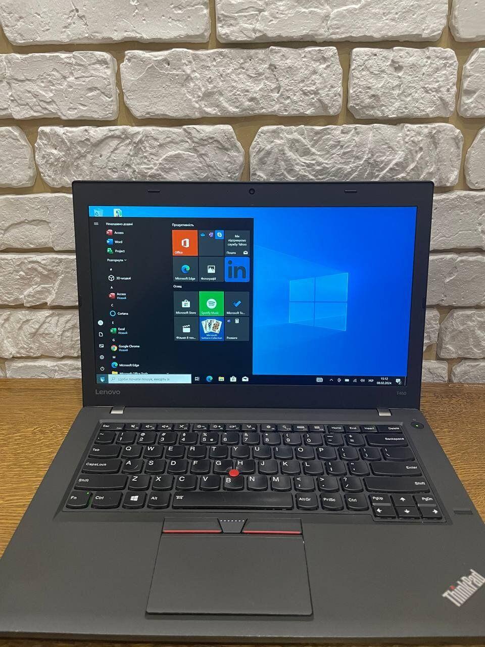 Б/в Ноутбук Lenovo ThinkPad T460 14" 1920x1080| Core i5-6300U| 8 GB RAM| 240 GB SSD NEW| HD 520| Дві АКБ