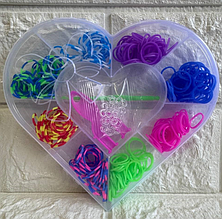 Набір гумок для плетіння браслетів "Серце", 13 см 320 шт (гумки для плетіння)