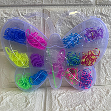 Набір гумок для плетіння браслетів "Метелик", 13 см 480 шт (гумки для плетіння)