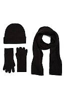 Вязаный комплект Michael Kors шапка, перчатки и шарф с логотипом оригинал