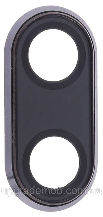 Скло камери Huawei P20 з рамкою чорного кольору, фото 1