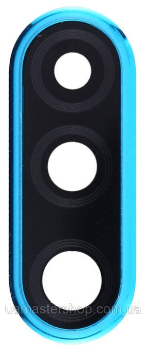 Скло камери Huawei P30 Lite 24MP з рамкою синього кольору Peacock Blue, фото 1