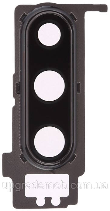 Скло камери Huawei P30 з рамкою чорного кольору, фото 1
