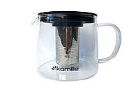 Чайник стеклянный огнеупорный Kamille - 1500мл с заварником (0776L) (bbx)