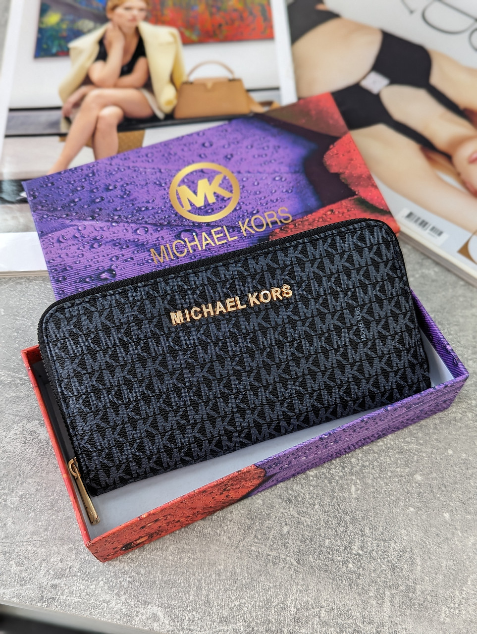 Гаманець Michael Kors великий Майкл Корс жіночий великий синій