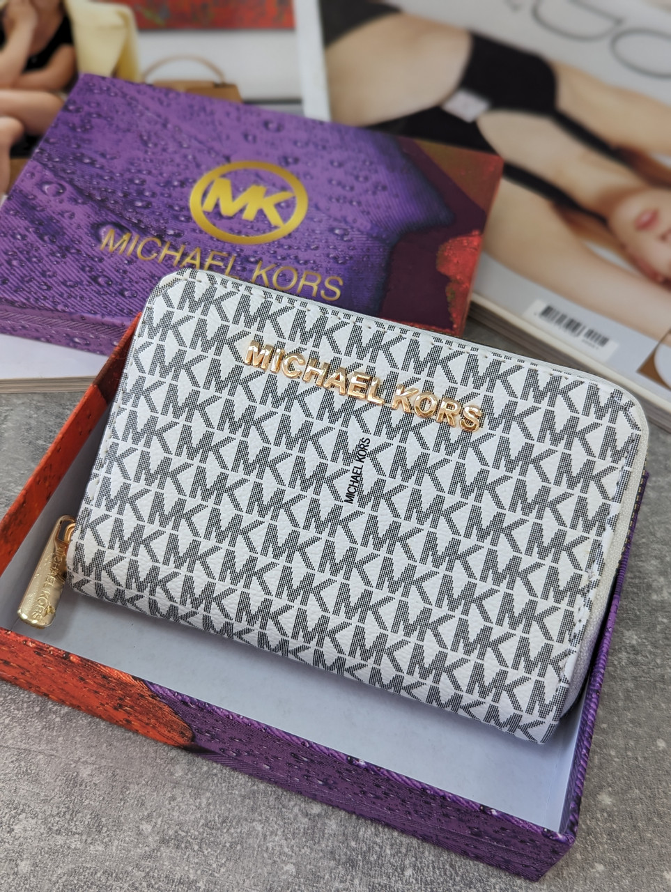 Жіночий гаманець Michael Kors білий маленький Майкл Корс, фото 1