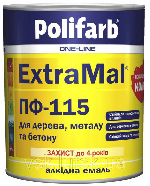 Polifarb ExtraMal ПФ-115 чорний 0,9кг