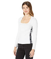 Лонгслив Tommy Jeans Square Neck Rib Top Bright White, оригінал. Доставка від 14 днів