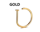 Пірсинг кільце обманка для ніздрі 8 мм (носа) чорний Кліпса, фото 6