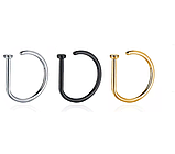 Пірсинг кільце обманка для ніздрі 8 мм (носа) чорний Кліпса, фото 4