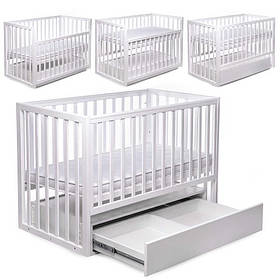 Ліжко для новонароджених БУК "Чарівне" колір — білий, з шухлядою DS-401