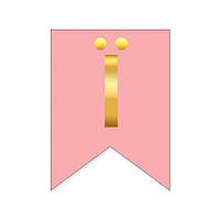 Буква Ї на флажке 16*12 см для индивидуальных надписей Розовый и золото