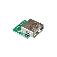 Плата перехідник USB 2.0 мама - DIP pin 2.54мм 5шт