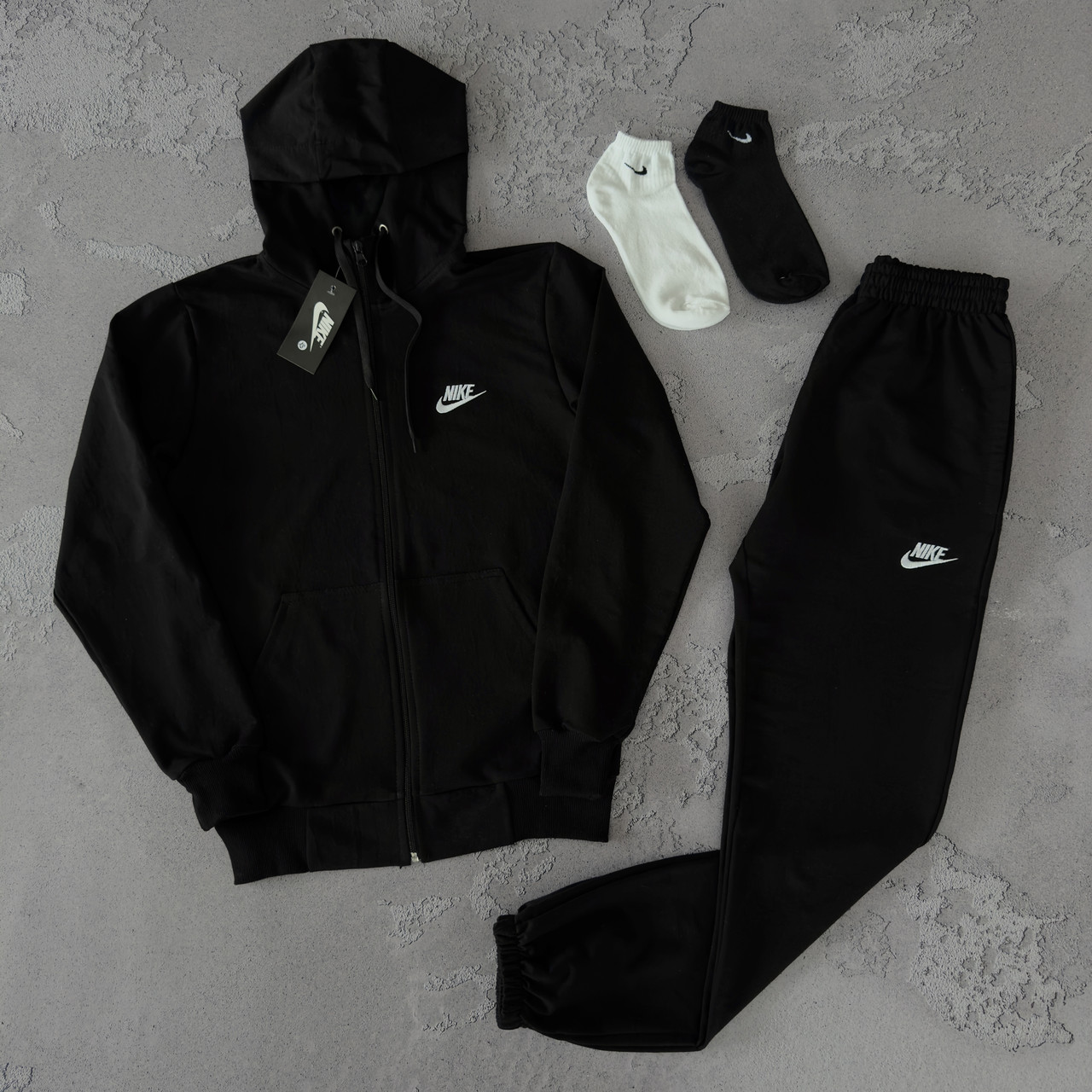 Спортивний костюм Nike чоловічий весна осінь літо чорний комплект Nike худі та штани