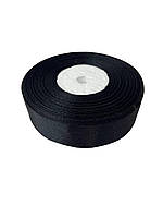 Стрічка атласна Чорна 2,5 см ширина 36 ярдів