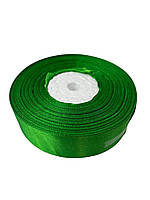 Стрічка атласна Зелена 2,5 см ширина 36 ярдів