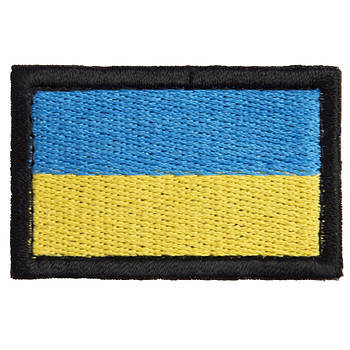 Шеврон нашивка на липучці Прапор Україні, вишитий патч 3,5х5,3 см