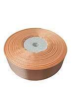 Стрічка атласна  колір Персиковий 2,5 см ширина 36 ярдів