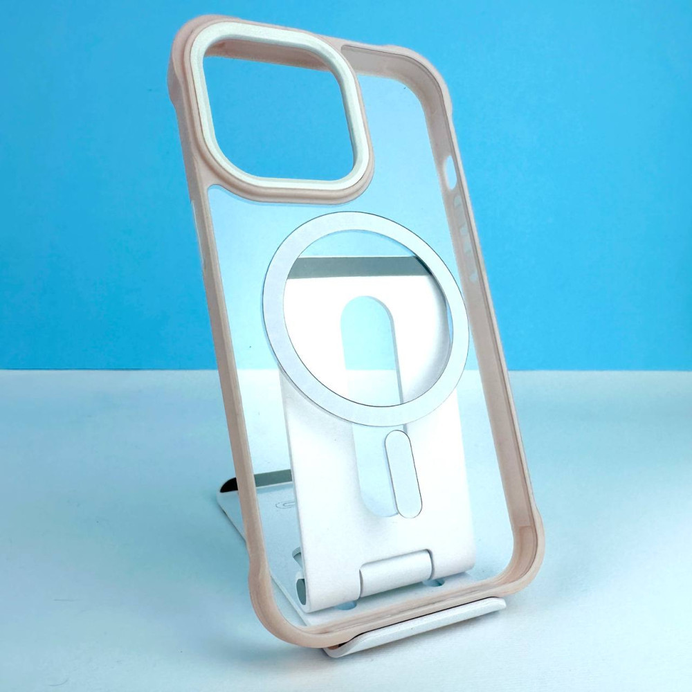 Силіконовий чохол Crystal Clear Drop Resistance with MagSafe для iPhone Xr Рожевий