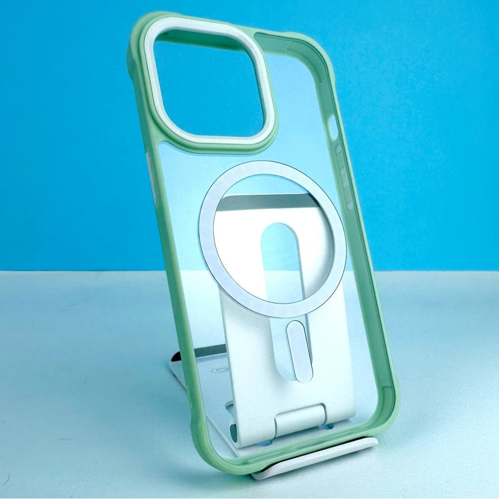 Силіконовий чохол Crystal Clear Drop Resistance with MagSafe для iPhone Xr Зелений