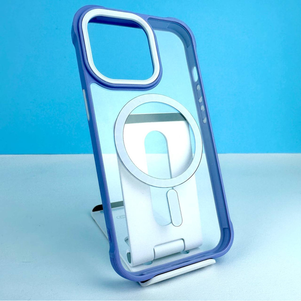 Силіконовий чохол Crystal Clear Drop Resistance with MagSafe для iPhone Xr Бузковий