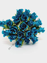 Букет трояндок (2 см), колір бірюзовий, 10 шт., Бірюзовий