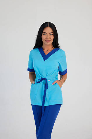 Жіночий медичний костюм Міра бірюзовий - Костюм косметолога - Костюм масажиста, фото 1