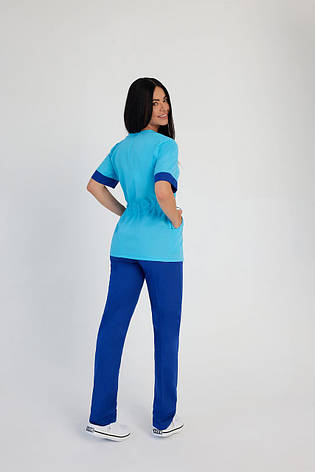 Жіночий медичний костюм Міра бірюзовий - Костюм косметолога - Костюм масажиста, фото 3