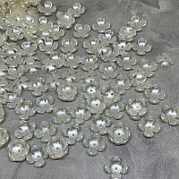 Акрилові намистини -Квітка-обіймач , розмір 15 мм, арт 016262, колір айворі, упаковка 50 шт, айворі