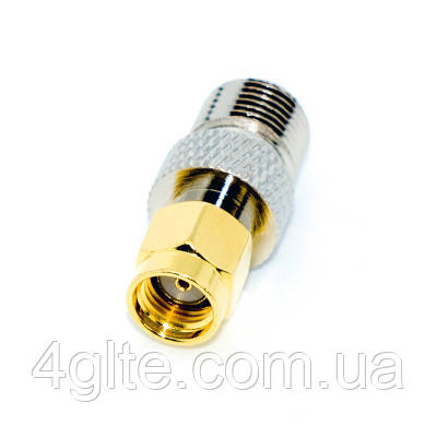 Адаптер антенний реверсний RP-SMA-Male - F-Female, фото 1