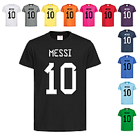 Черная детская футболка Месси номер 10 (17-1-4)