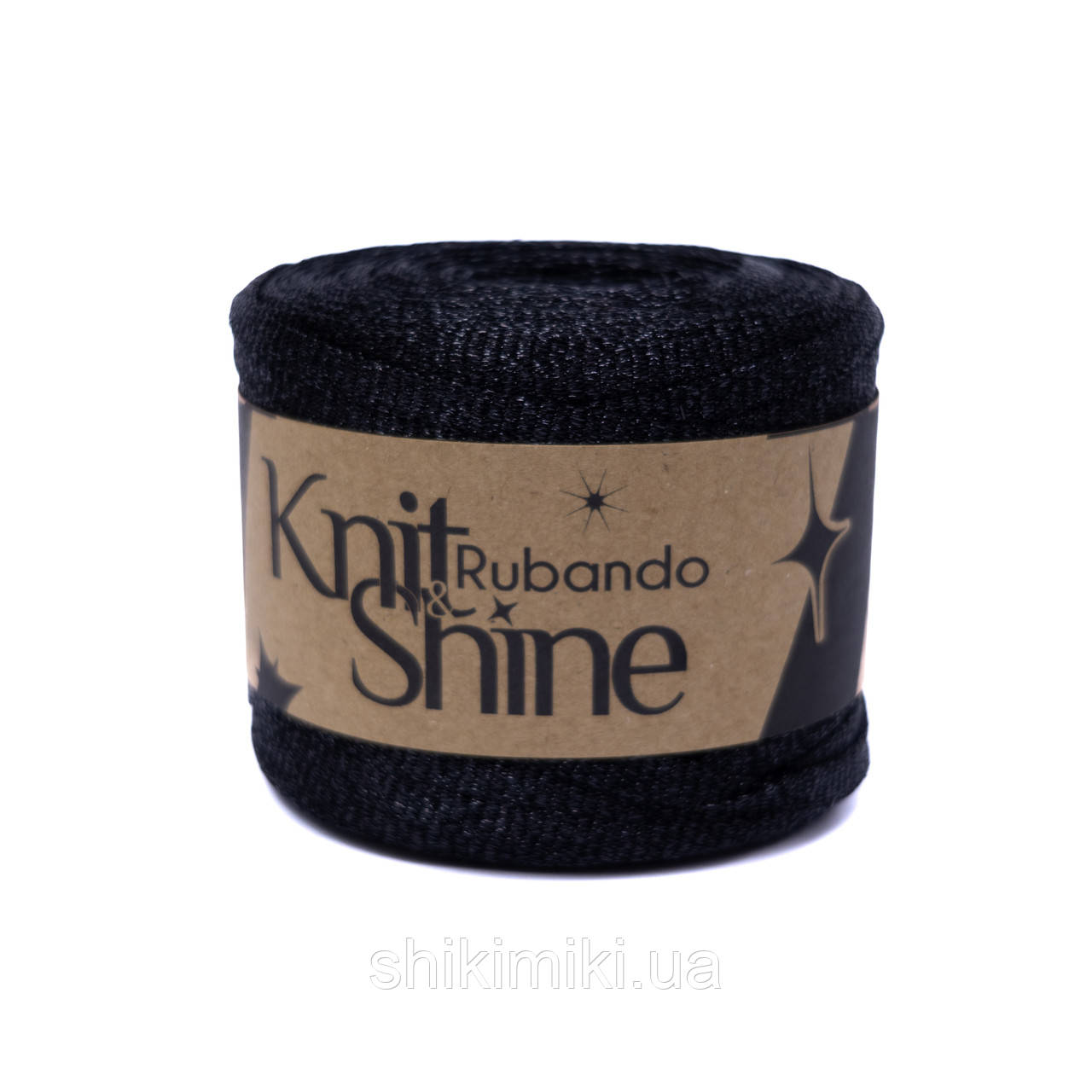 Трикотажний плоский шнур Knit Shine Rubando, колір Чорний, фото 1