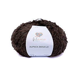 Напіввовняна букльована пряжа Filamo Alpaca Boucle, колір Коричневий