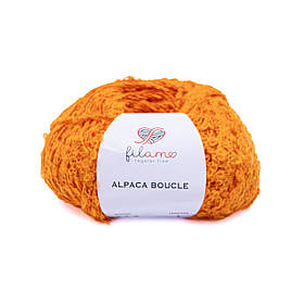 Напіввовняна букльована пряжа Filamo Alpaca Boucle, колір Помаранчевий