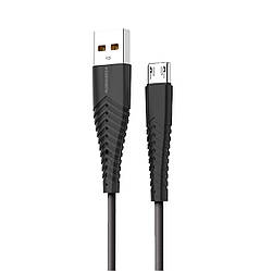 Кабель Denmen D19V Silicone Micro USB 2.4A 1M чорний