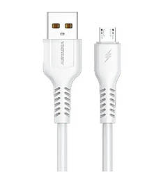 Кабель Denmen D42V Silicone Micro USB 2.4A 1M білий