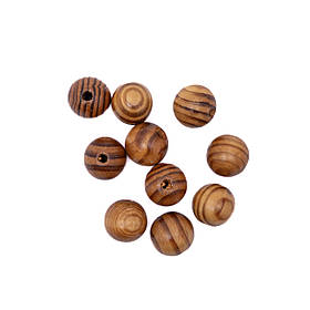 Дерев'яні намистини 25 мм, отвір 5 мм, коричневі смугасті